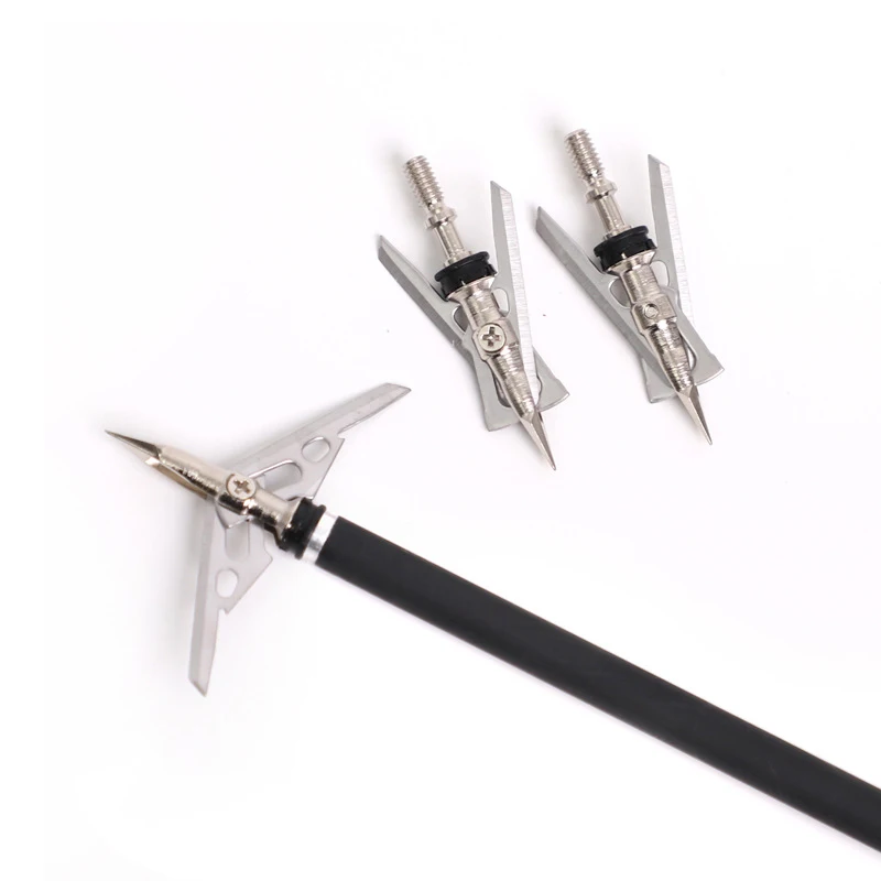 5PCS/Pack Hunting Archery Bolts Arrow Broadheads 2-Blade 100 Grain 2.3&quot Cut Tips Arrowhead Shooting Accessories ArrowPoint - купить по