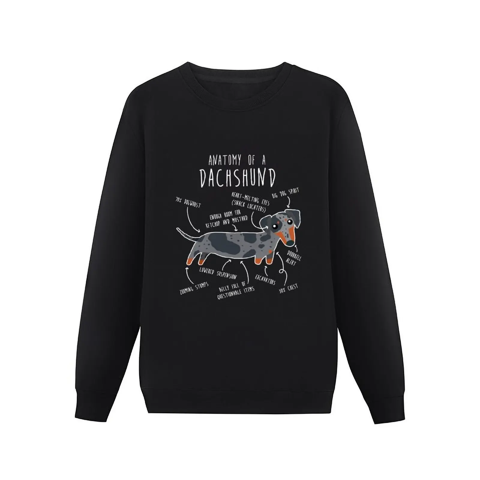 Синий Dapple такса собака анатомия пуловер с капюшоном мужская дизайнерская одежда