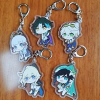 anime game genshin impact keychain figure collection acrylic metal for women bag pendant key chain gift trinkets jewelry