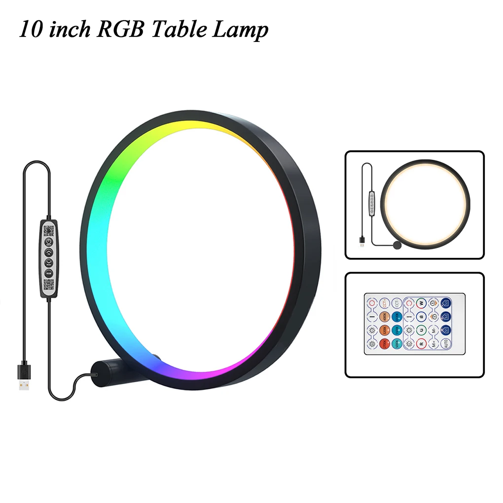 

LED Night Light Dimmable 3 Gear Atmosphere RGB Remote Control APP Lamp Portable Bedroom Circle Decoration Gifts
