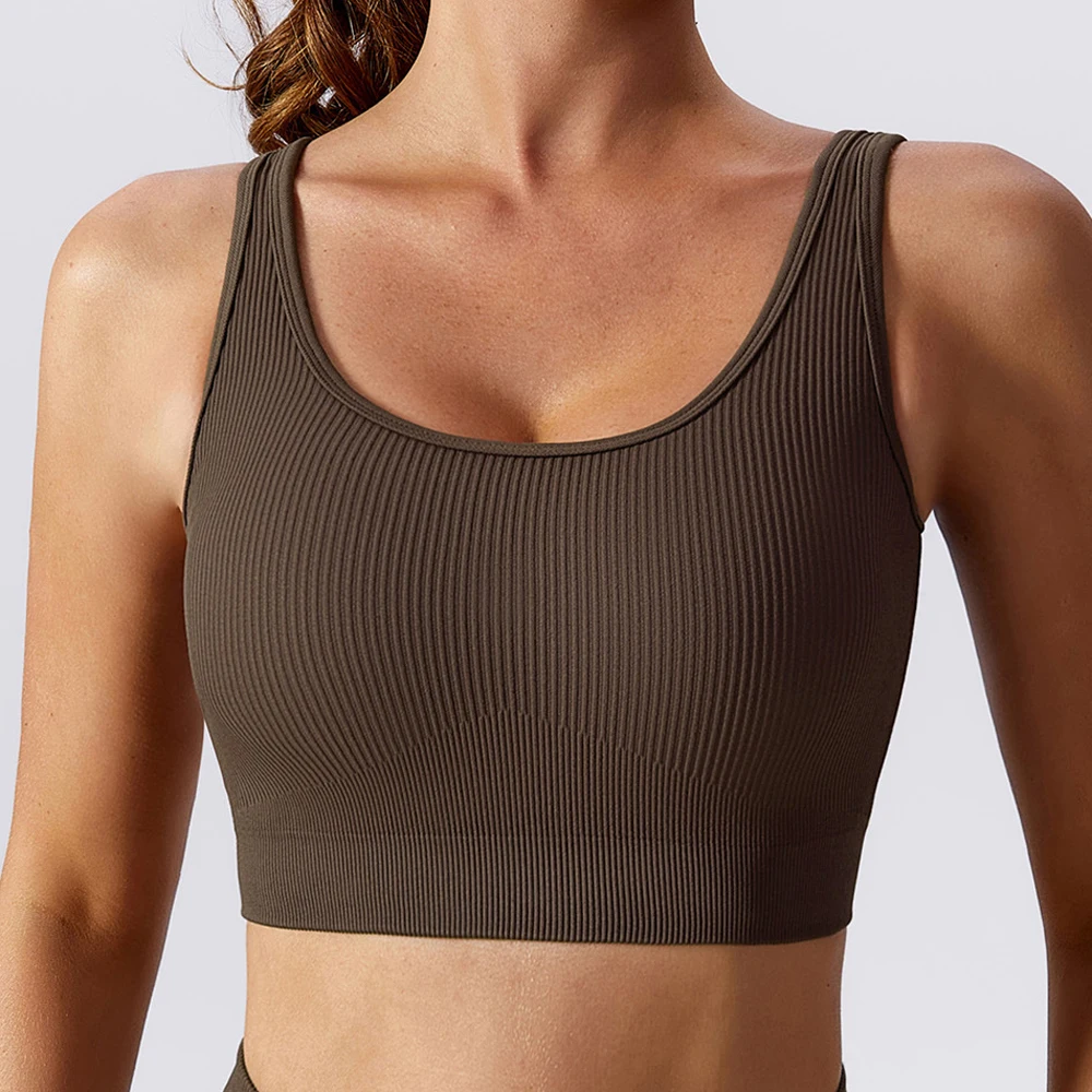 

Strappy Back Sports Bra Quick Dry Women Running Underwear Anti-shake Workout Crop Tops Backless Bralette iç gösteren taytlar