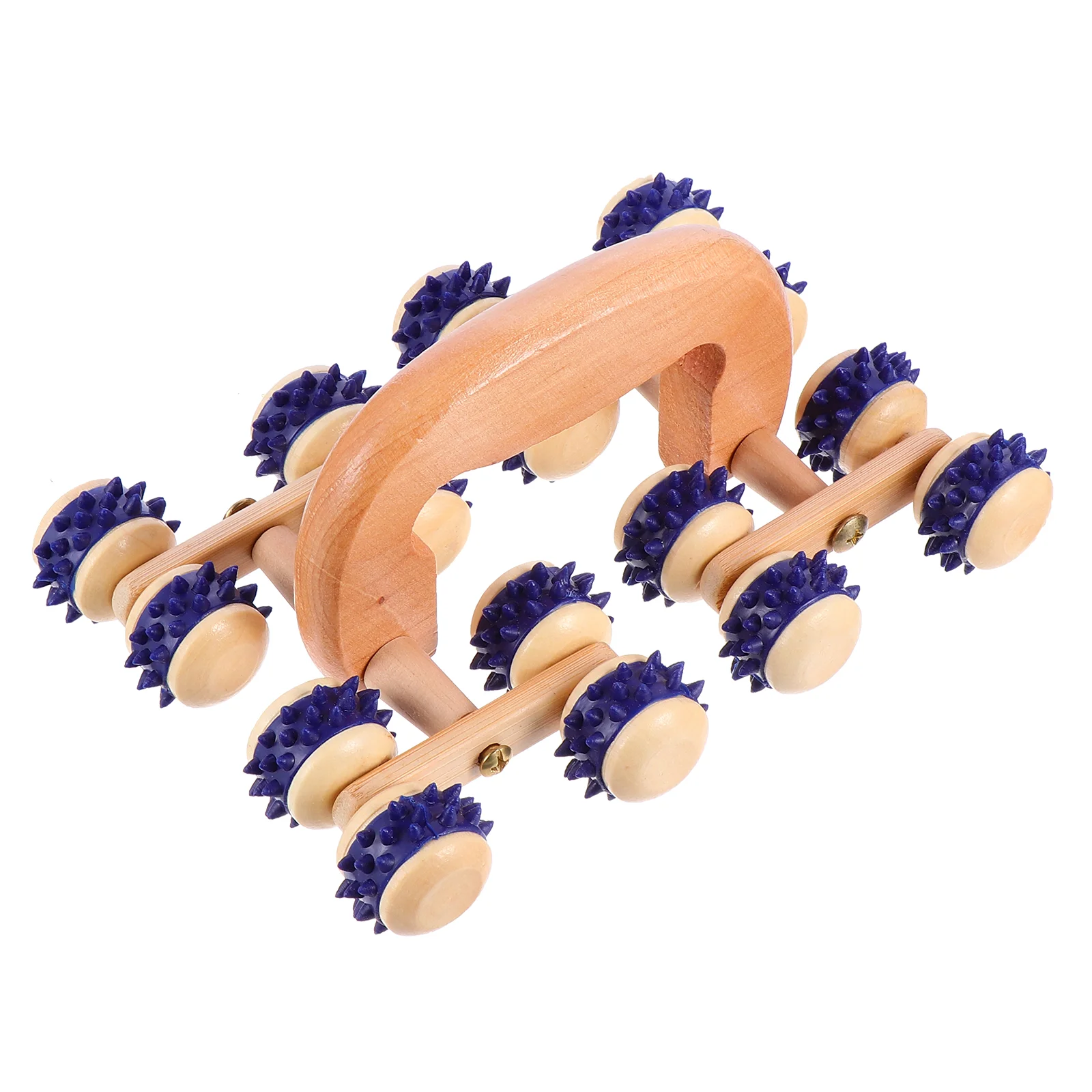 

1pc Muscle Roller Stick Back Scratcher Wood Point Manual Back Roller Wheels