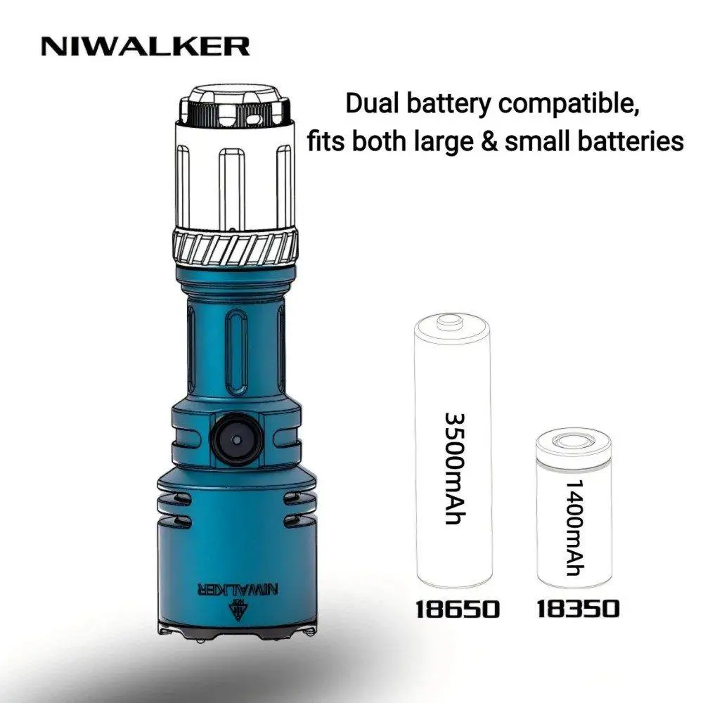 Фото Niwalker N50S Компактный фонарь EDC с дальним светом, 1750 люмен, светодиодный, перезаряжаемый, мини-фонарик №3