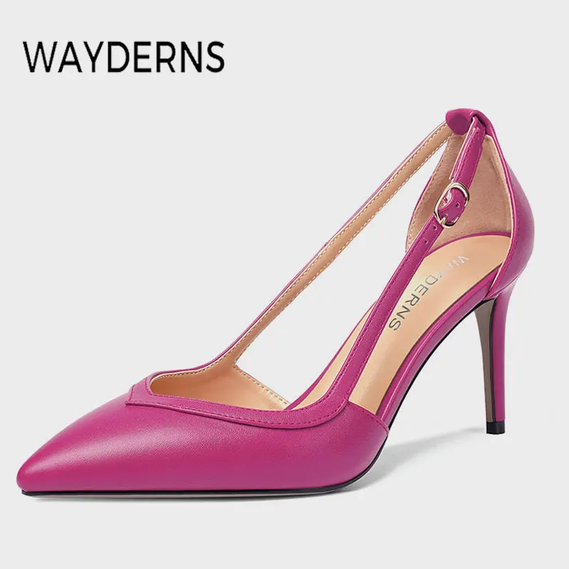 

WAYDERNS New Arrival Women Sandals Thin High Heels Women'S Shoes For Summer Fashion Wedding Slip On Ladies Footwear Size 35-43