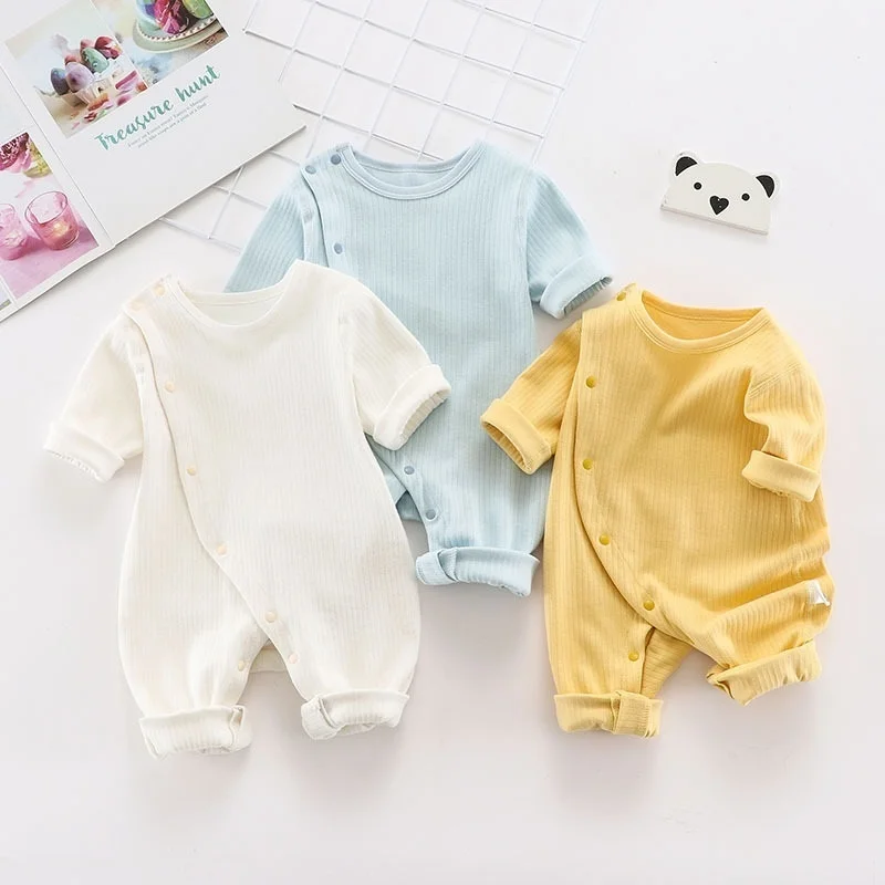 

Newborn Baby Romper Things Clothing Solid Color Kleding Baby Bodysuit Casual Baby Boys Girls O Neck Jumpsuit Home Clothes