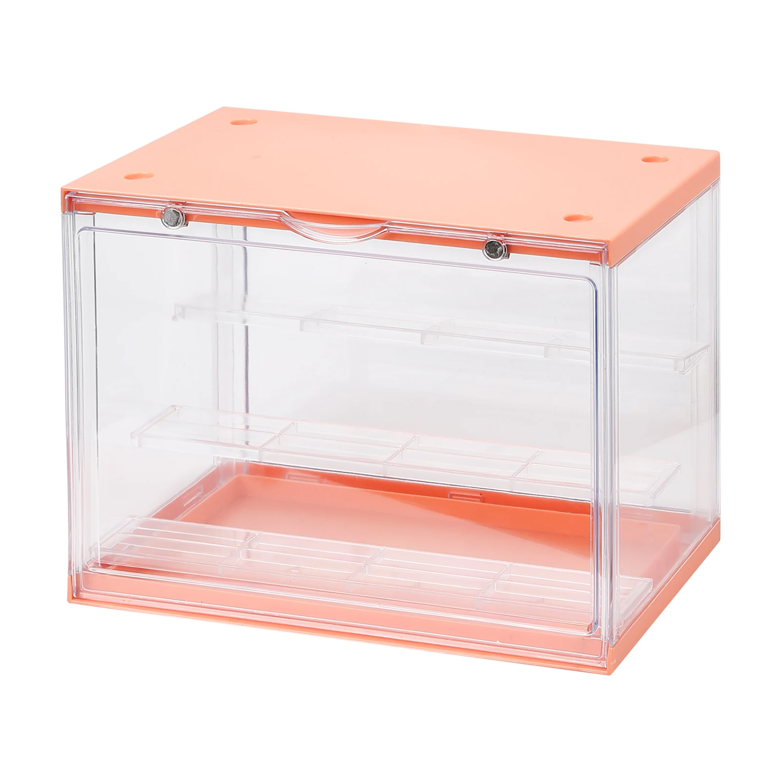 

Dustproof Collectible Toy Storage Model Japanese 3 Tier Organizer Mini Doll Showcase Figure Display Box Cabinet Shelf