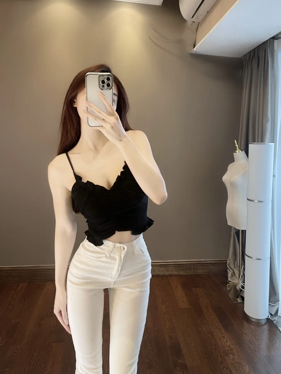 

Summer Sweet WOMENGAGA Hot Sexy Korean Women Tank Tops Shell Design Slim Fashion Women 2023 Summer Tops Spice Girls RU5G