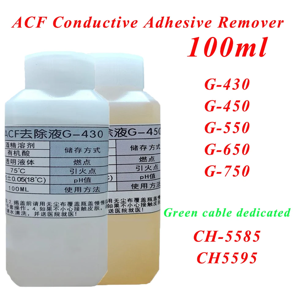 ACF remover G450 G430 ACF Conductive Glue Removal Liquid Cleaning G650 Solution LCD Cable Repair TAB Modu repair removal liquid