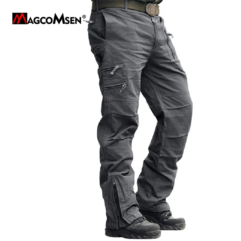

MAGCOMSEN Men's Tactical Cargo Pants Cotton Ripstop Multi-Pocket Work Trousers Military Army Style Urban Commuter Straight Pants