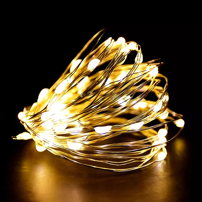 

LED String Lights Warm White Fairy Lights Garland for Home Christmas Wedding Birthday Party Decoration Battery Powered Lamp