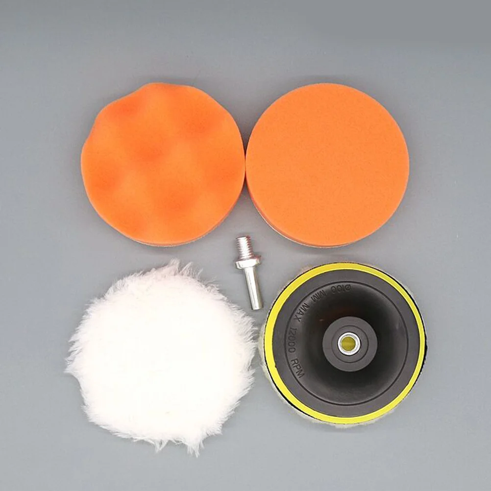 

6 Pcs Drill Polishing Pad Flat Sponge Wheel Supplies Self-Adhesive Disk Wave Car Beauty Plate