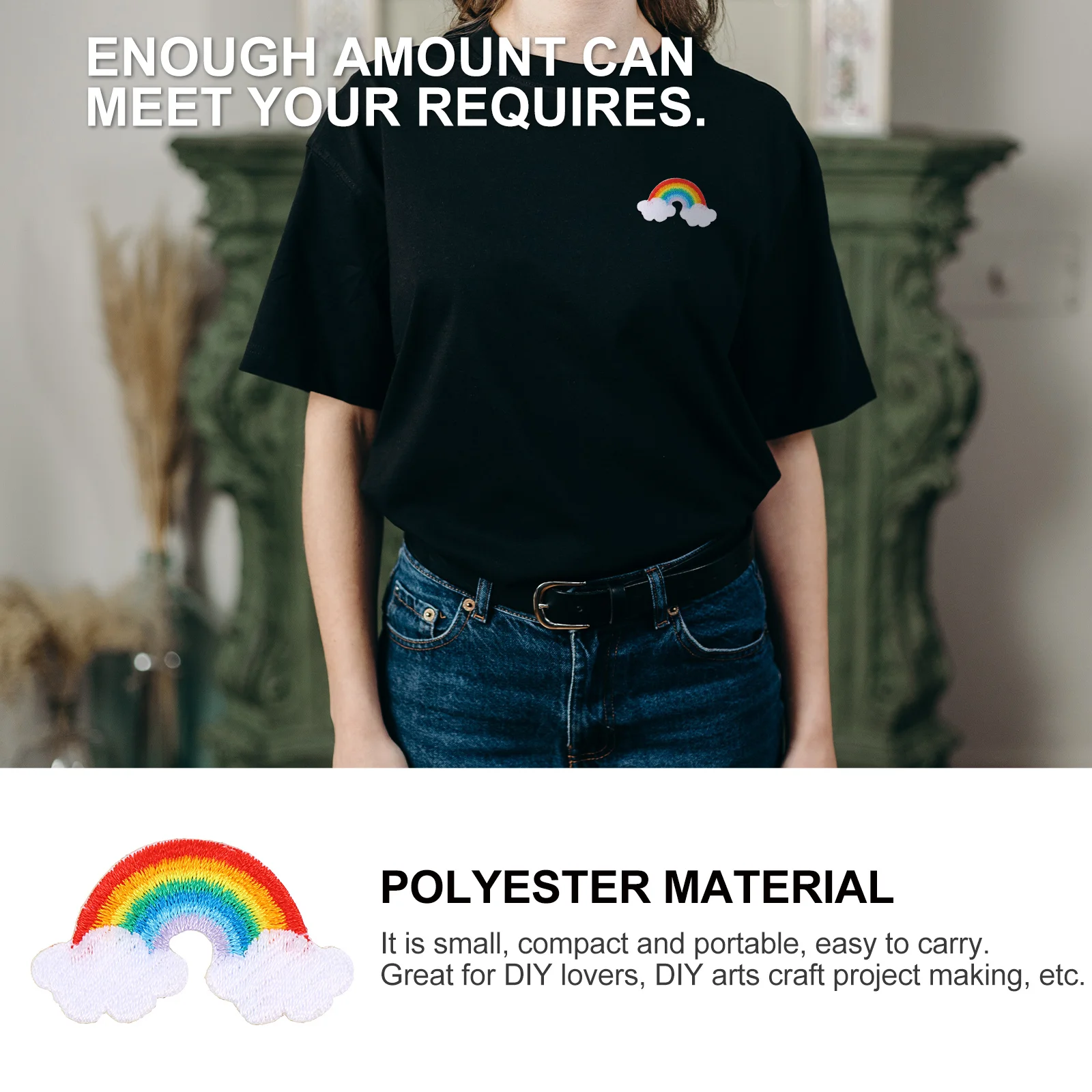 4 шт. Kidcore одежда радужные наклейки вышивка патчи DIY украшения мини-аппликации