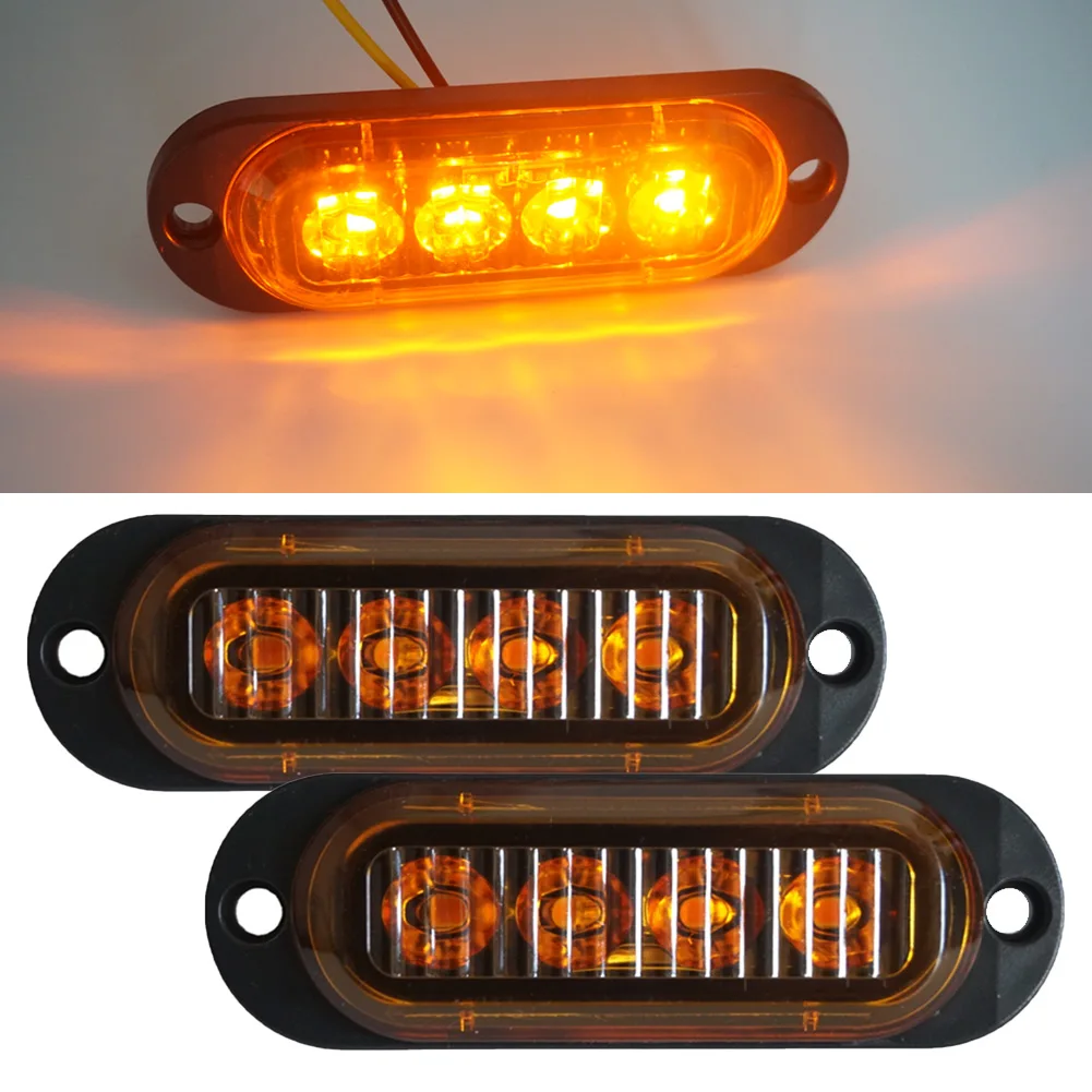 

Yellow LED Side Marker Clearance Light Lamp Indicator Truck Trailer 24V12V Clearance Lamp Fish Chrome For Van Trailer Truck Boat