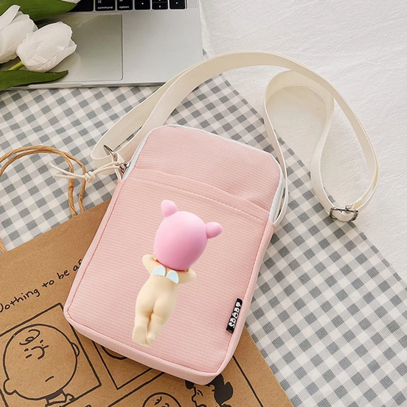 Sonny Angel Shoulder Bags Anime Printed Canvas Square Messenger Bag Fashion Women's Cellphone Pouch Diagonal Kids Xmas Gift