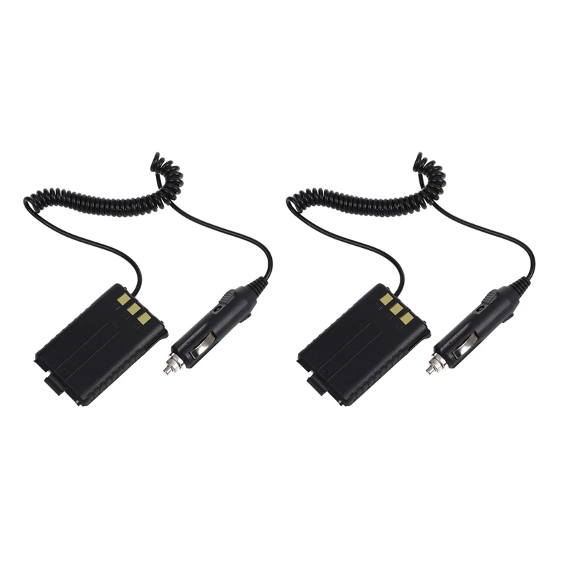 

2X Car Battery Eliminator DC12V Black For Handheld Radio Baofeng UV-5R