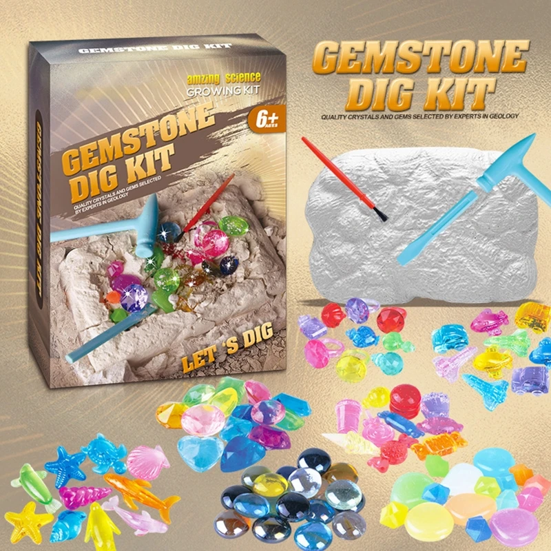 

Gemstone Digging Kit Kids Surprising Toy Dig Kit Archeology Toy Gems Mining Toys Girls Party Favor Set Children STEM Toy