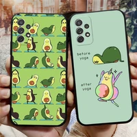 cartoon green avocado phone case for samsung note 20 10 9 8 pro plus ultra m80 m20 m31 m40 m10 j7 j6 prime black funda shell