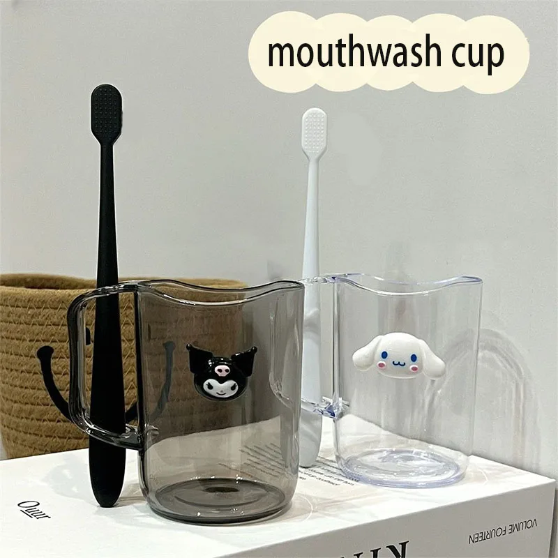 

Kawaii Sanrio Anime Mouthwash Cup Kuromi Cinnamoroll Cute Cartoon Transparent Toothbrush Cup Set Couple Rinse Cup Girl Gift