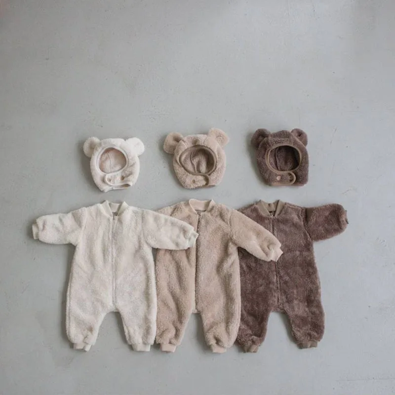 

MILANCEL Winter new Baby Rompers Toddler Girls Jumsuits Infant Fur Clothes