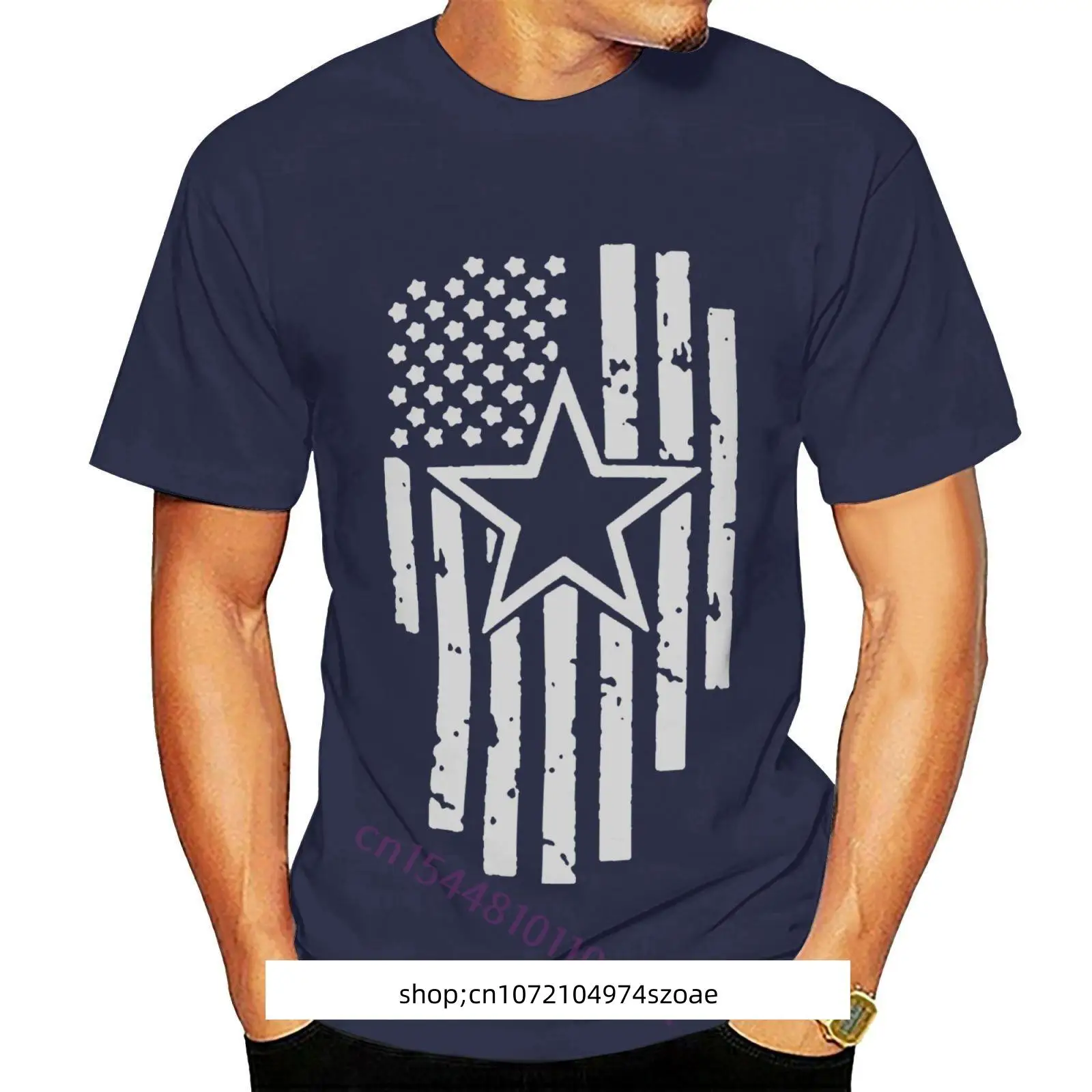 

Kaus Gambar Cetak Kaus Pria Musim Panas Navy Hitam Dallas Bendera Koboi Sepak Bola