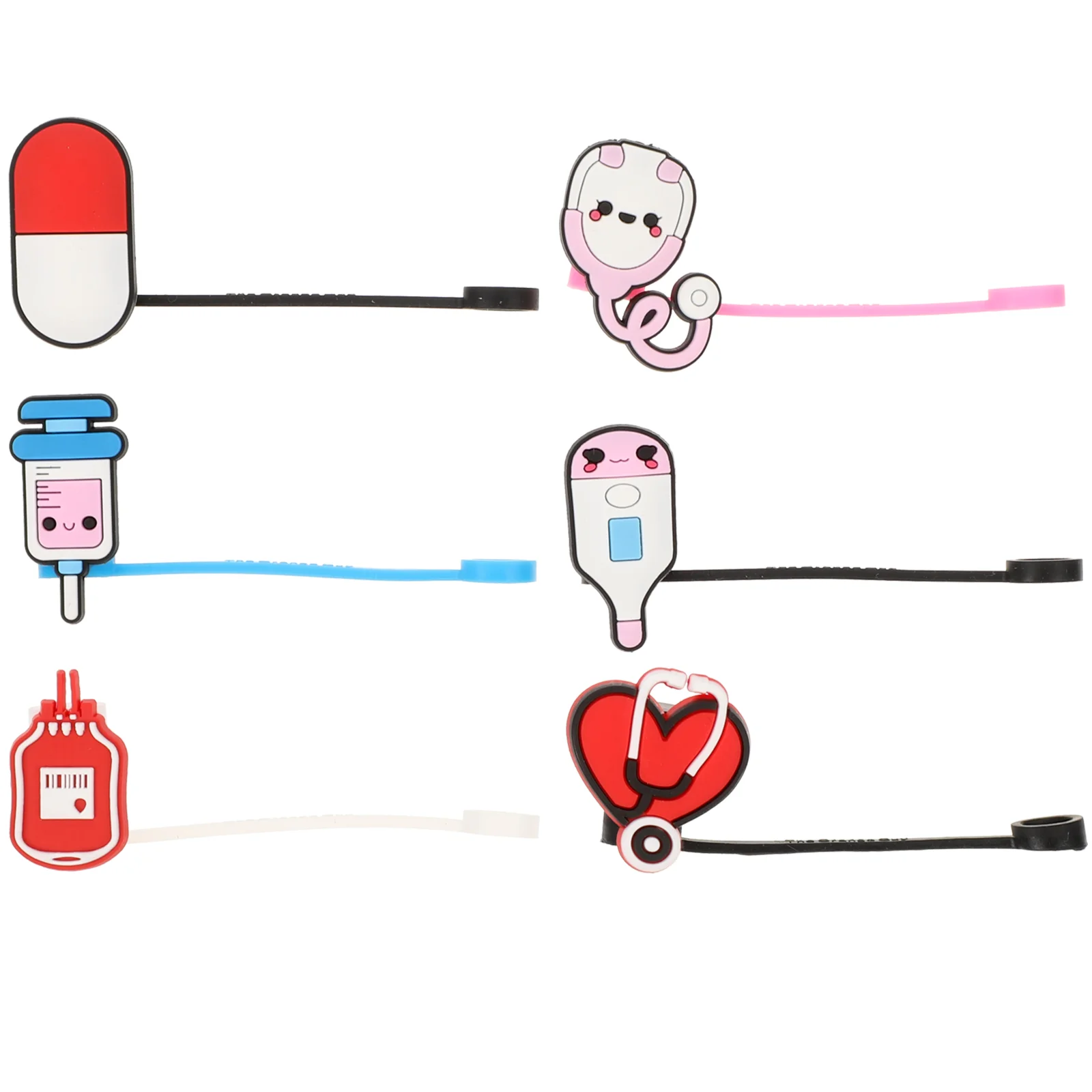 

6 шт., трубочки-топперы, силиконовые соломинки