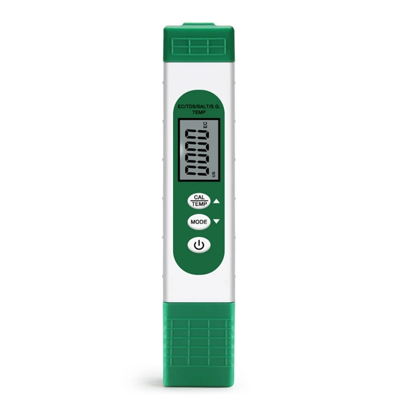 

Digital EC/TDS/SALT/S.G./Temperature Meter 5 In 1 Water Quality Purity Conductivity Tester For Swimming Pool