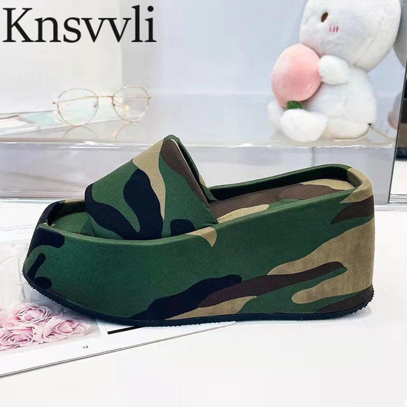 

Летние тапочки на толстой подошве 2022, женские атласные туфли со стразами, женская повседневная обувь для отпуска, Шлёпанцы на танкетке, женс...