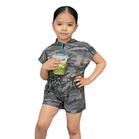 kids camouflage hooded jumpsuit fashion baby boys girls short overalls bodysuit summer toddler one piece clothes zipper playsuit