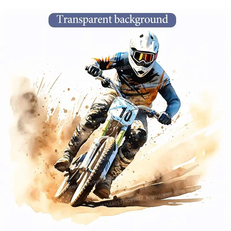 Фото Мотокросс акварель Dirt Bike Rider настенные наклейки гостиная диван фон для домашнего декора комната для мальчиков художественные наклейки наклейка M1495 №5