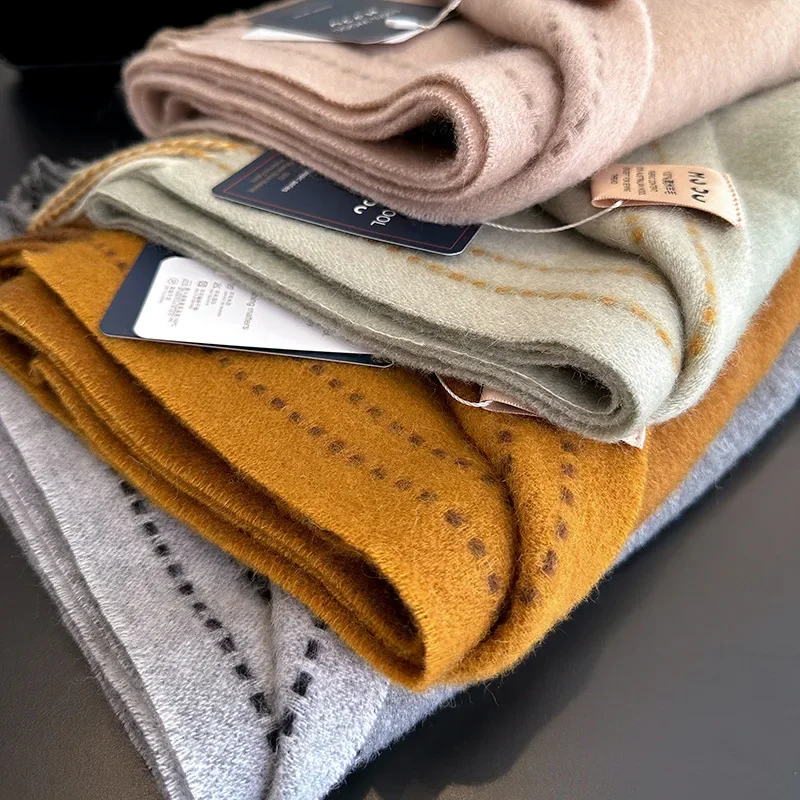 Высокое качество мягкий теплый толстый шарф для женщин и мужчин 100% шерсть