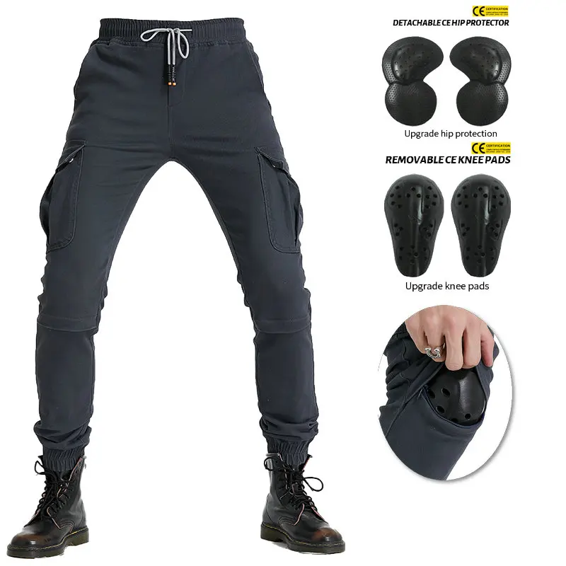 Motorcycle riding pants work clothes  casual pants  four seasons  casual Motorcycle Pants leggings slim fit  blue and black