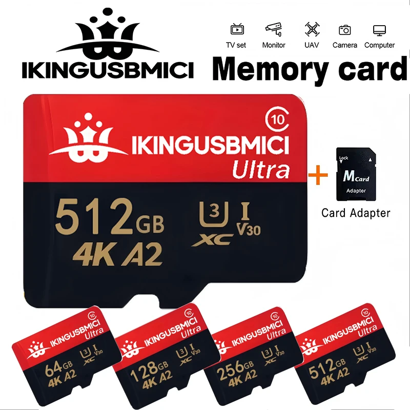 Фото Карта памяти Micro SD UHS-I высокой скорости и надежности для смартфонов, 32-64-128-256-512 ГБ №1