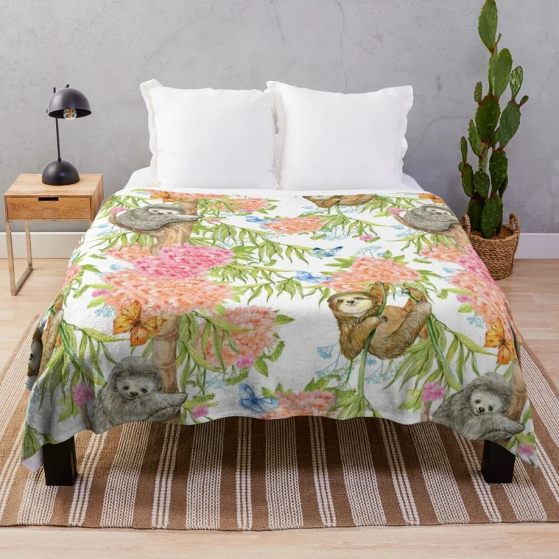 

Ленивец и бабочки, винтажное одеяло, Роскошное Одеяло