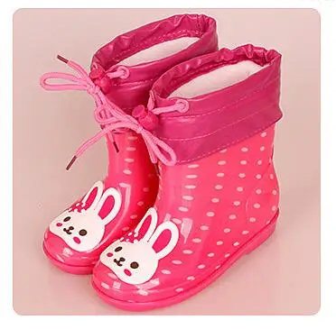 New Baby Boots Kid Rain Boots With Cartoon Printing Girls Children Rain Shoes Bow Waterproof Child Rubber Boots Infant Shoes enlarge