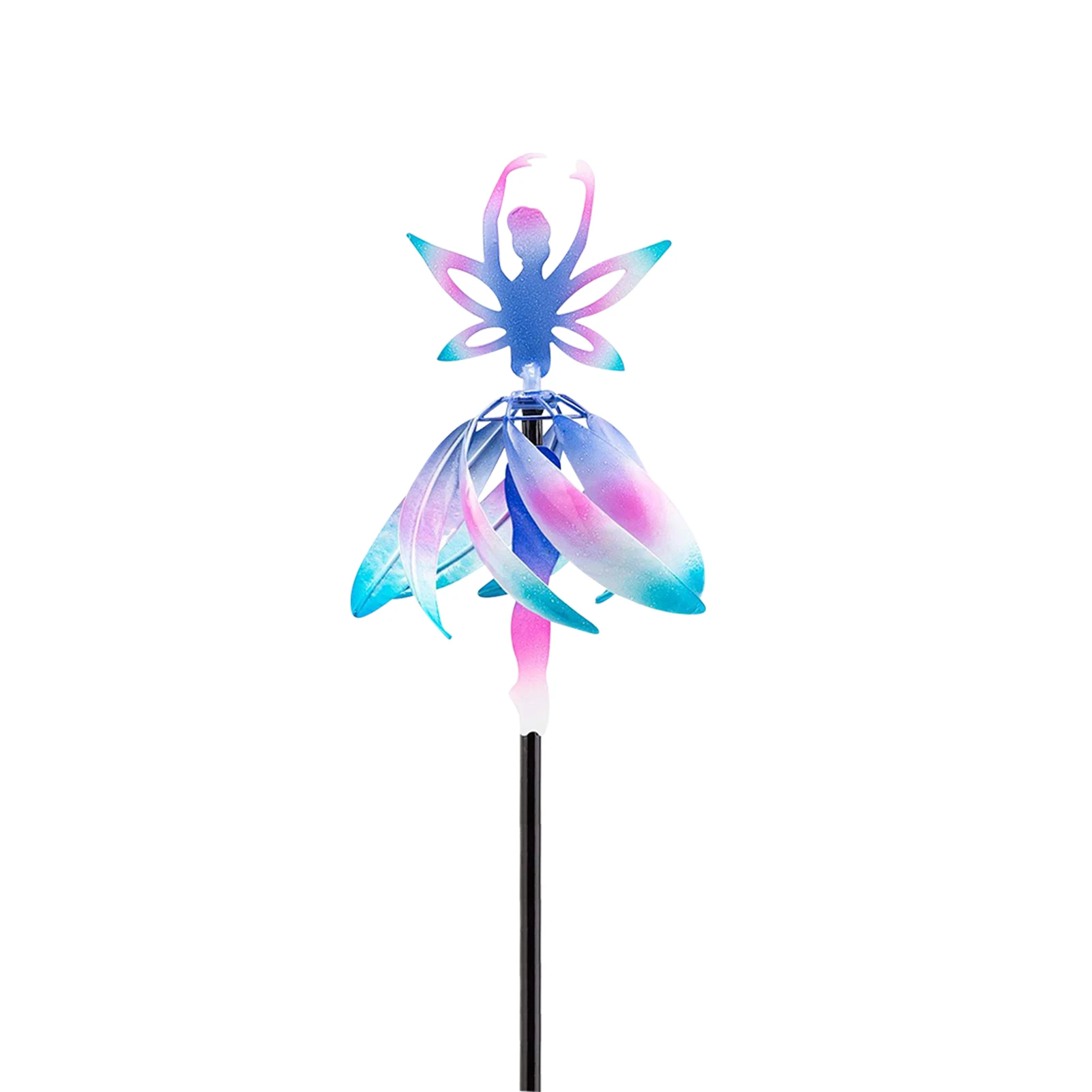 

Garden Decor Park Plastic Sculpture Gifts Fairy Ballerina Ground Plug Wind Spinner With Stake Yard Lawn Outdoor Windmill Coloful