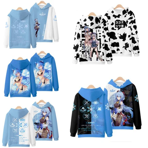 2022 New New Genshin Impact Ganyu 3D Hoodies Women Men Harajuku Sweatshirt Streetwear Hip Hop Pullover Hooded Jacket Casual Spo
