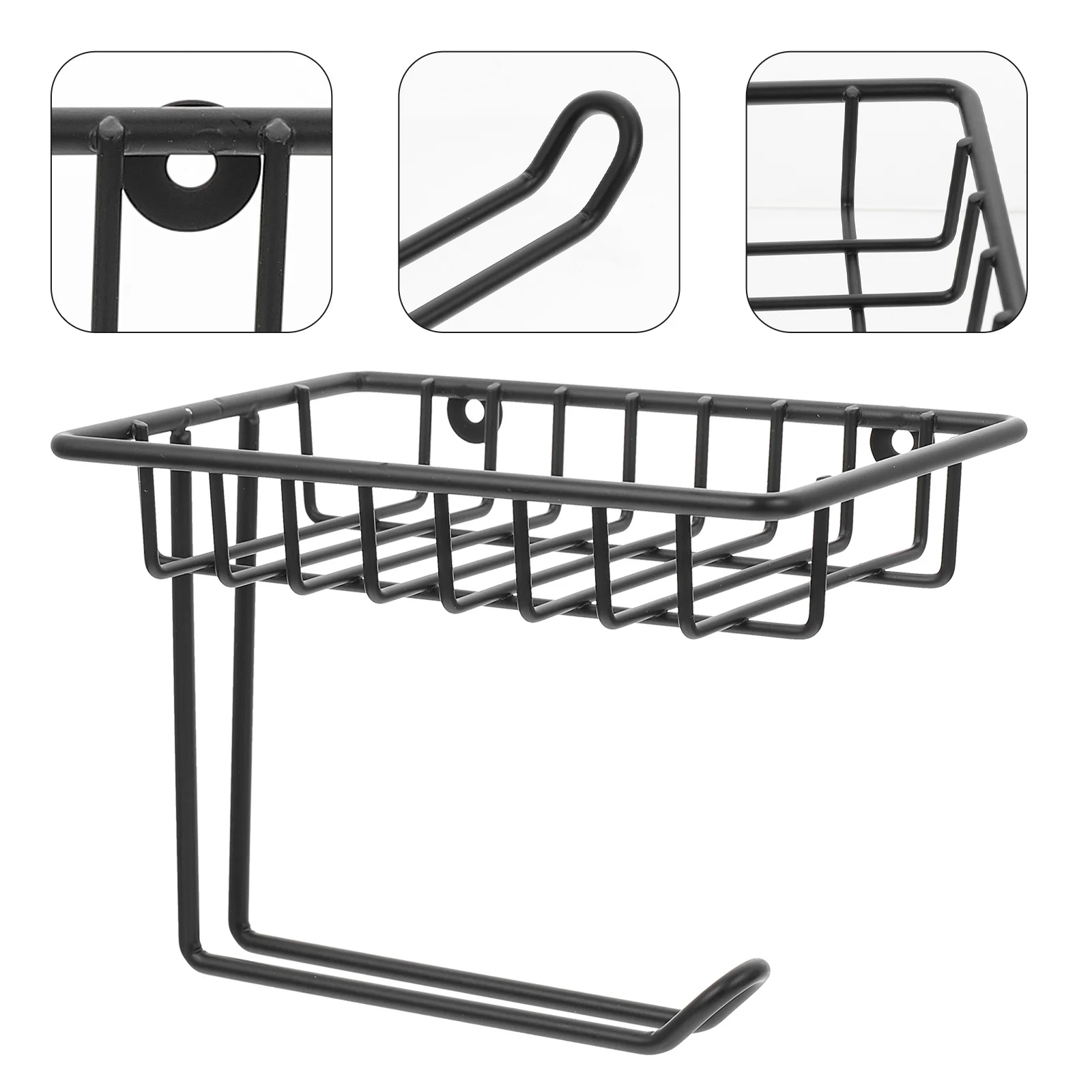 

Iron Nail Free Roll Paper Towel Holder Wall-mounted Paper Rack for Bathroom