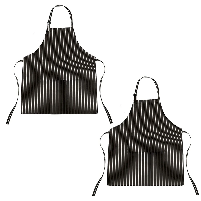 

2Pcs Kitchen Shorts With Pockets- Black And White Stripes- Perfect For All Classes Of Chefs