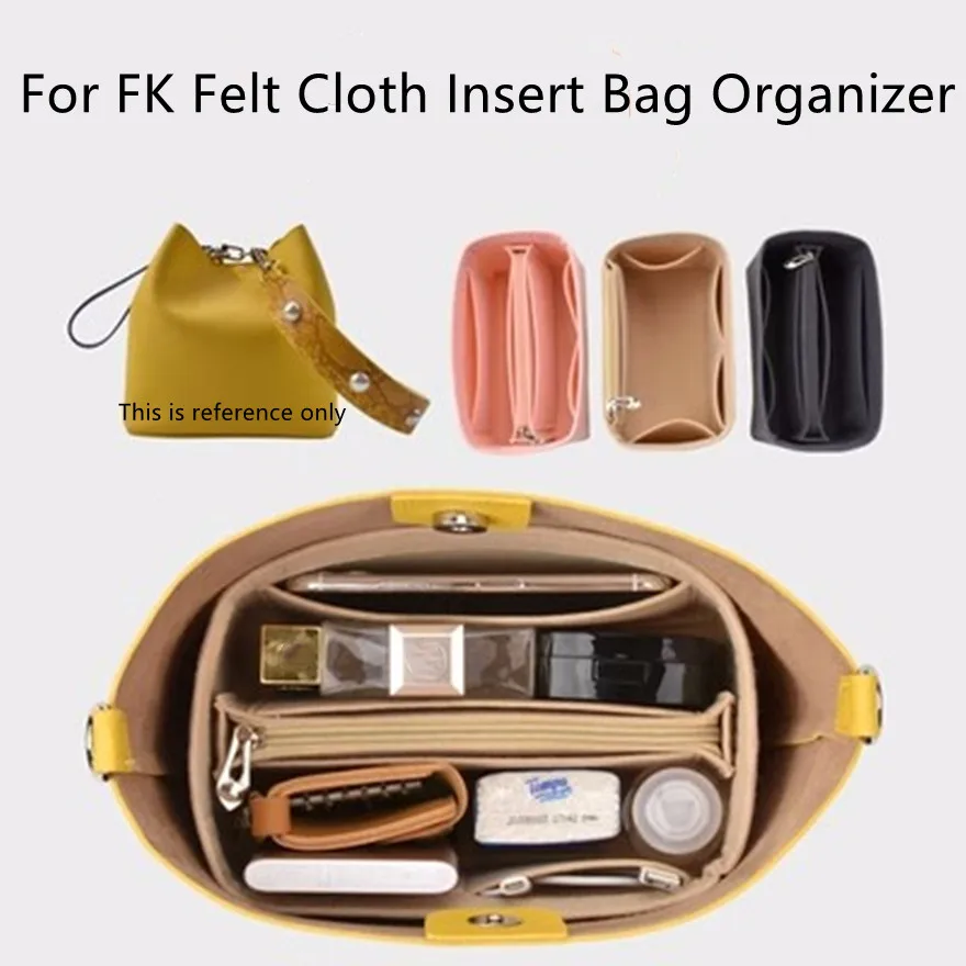 

Fits For FK Bucket bag Flap Felt Cloth Insert Bag Organizer Makeup Handbag Travel Inner Purse Cosmetic Toiletry Bags