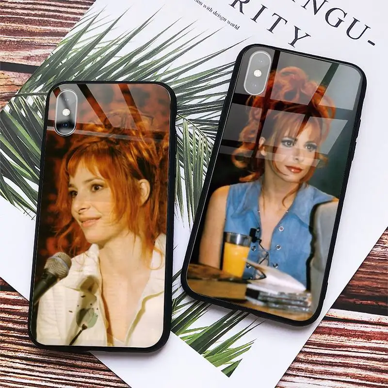 

Mylene Farmer singer Phone Case Tempered glass For iphone 11 12 13 PRO MAX mini 6 7 8 plus X XS XR