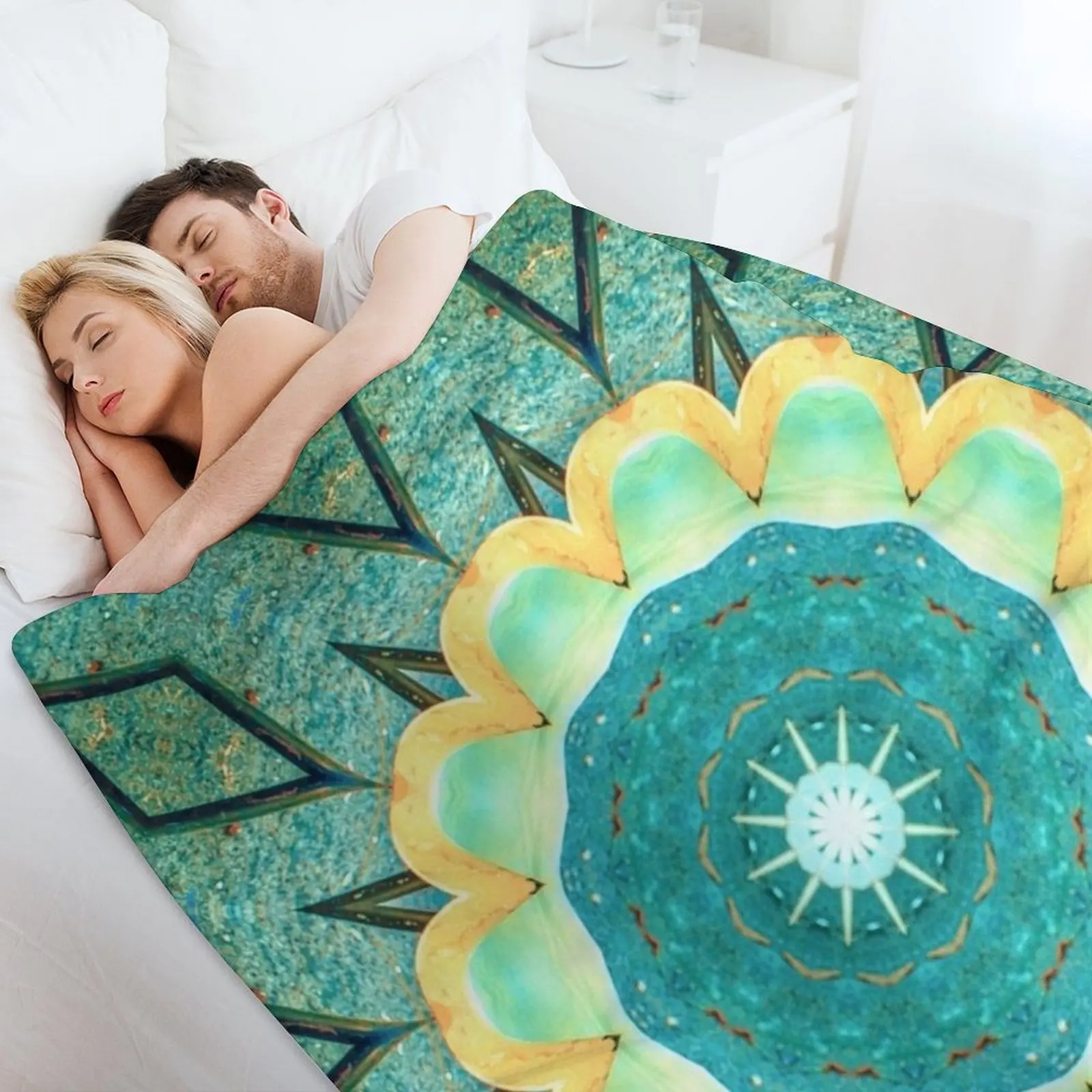 Новое геометрическое абстрактное цветочная мандала с 12-лепестками одеяло Polar Baby