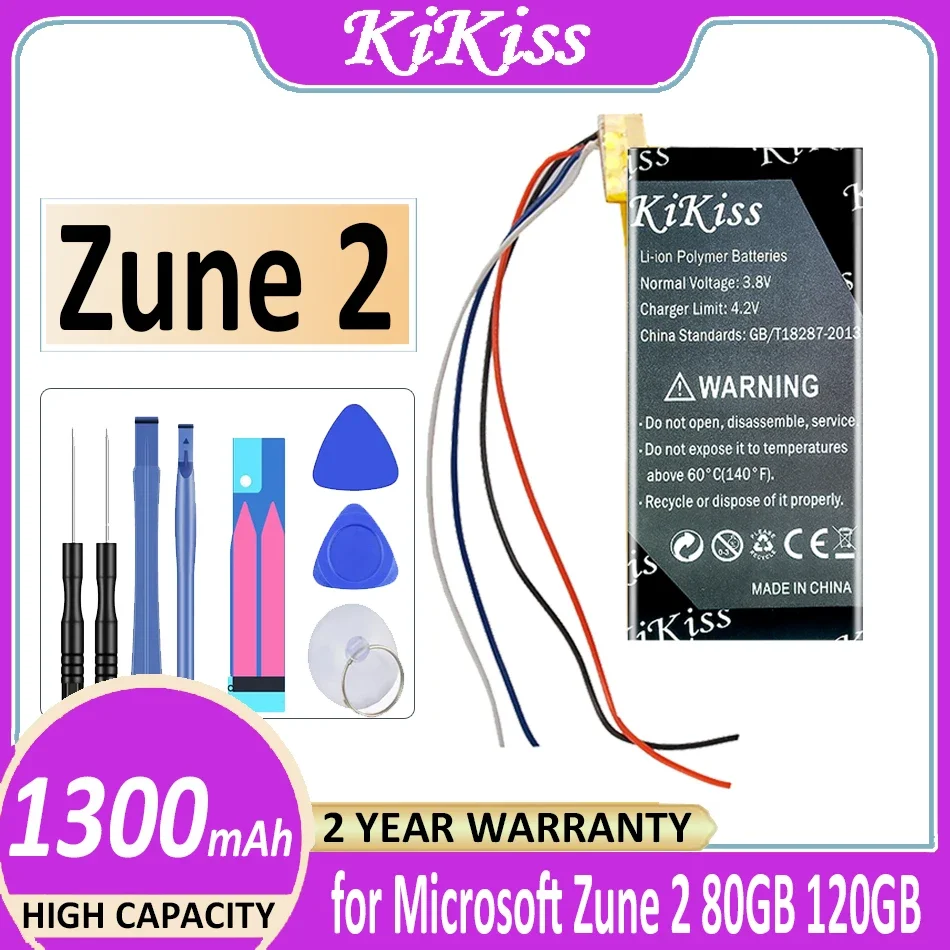 Аккумулятор KiKiss 1300 мАч для Microsoft X 814399 -001 Zune 2 80 ГБ 120 4G 8G Сменная батарея
