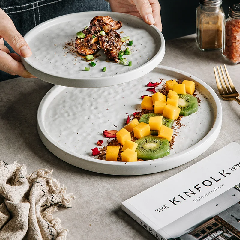 

Креативная керамическая пластина FANCITY в японском стиле, плоская пластина с рисунком камня, прямоугольная боковая пластина, короткая боковая пластина, художественная концепция