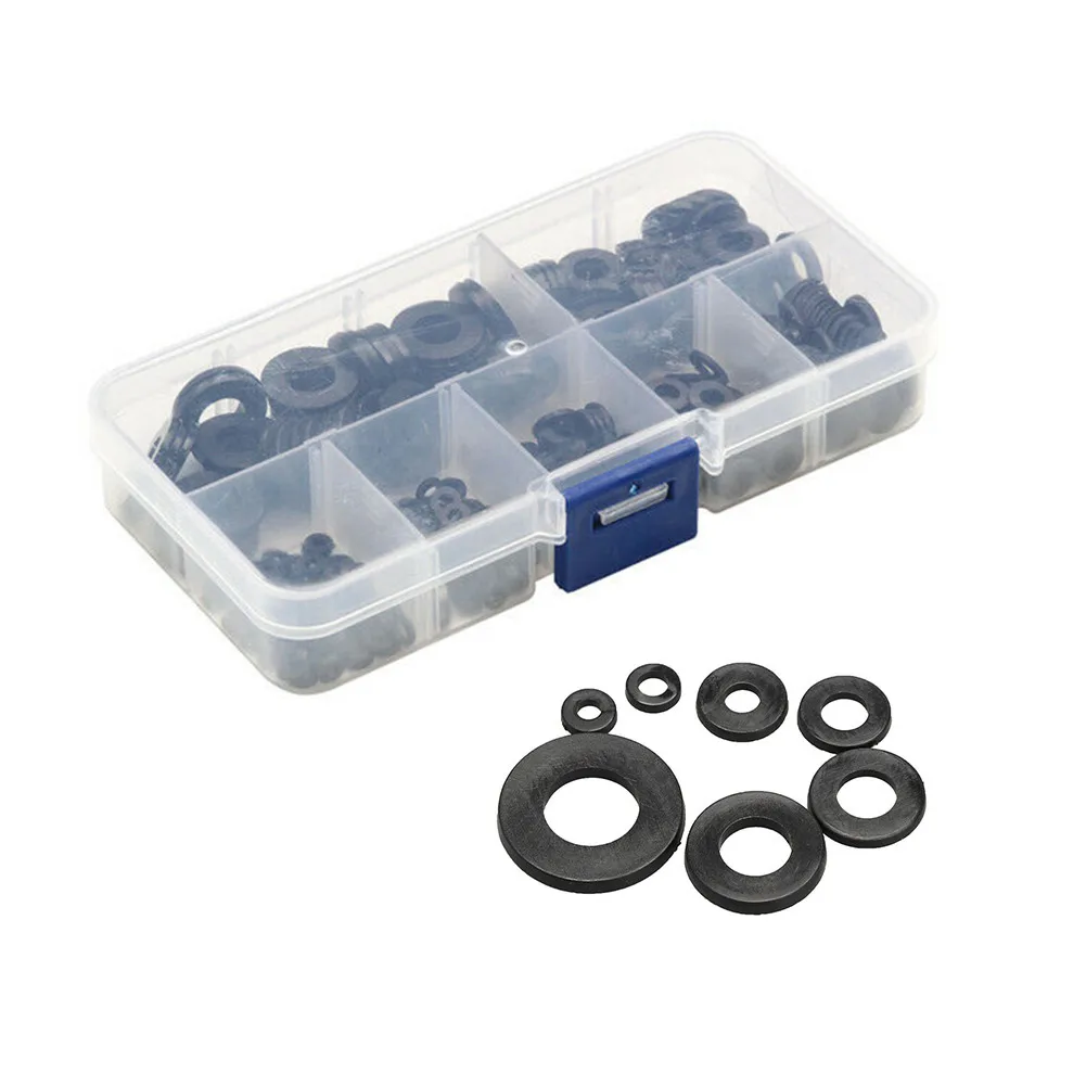 

250pcs/Box Nylon Flat Washer M2 M2.5 M3 M4 M5 M6 Washer Gasket Plumbing Seal Buffer Packer Tap Bath Sink O Ring