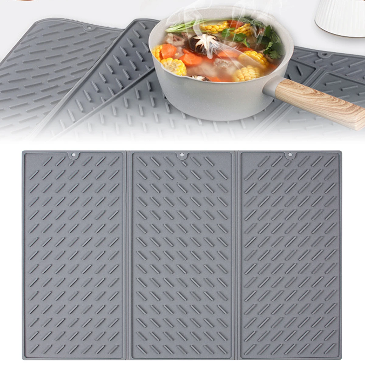 

Коврик для сушки NewDish, складной Вогнутый выпуклый коврик для слива, термостойкий, нескользящий, многофункциональный, для дренажа