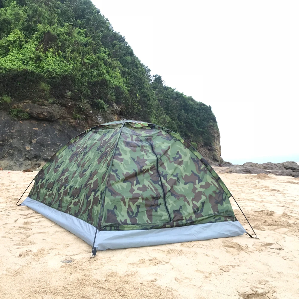 

Camouflage 1-2 Persons Camping Tent Winter Polyester Backpacking Windproof Waterproof Fishing Folding Sunshade Canopy Awning