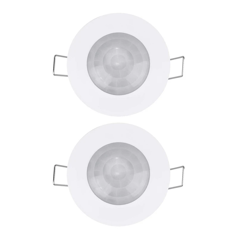 

2X 110V-220V 360° Infrared Recessed PIR Ceiling Motion Sensor Detector Light Switch, Motion Light Sensor