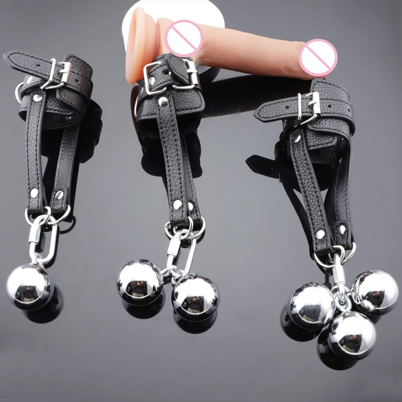 Секс-игрушки для мужчин замок мошонки с подвесным шариком Растяжитель яиц кольцо