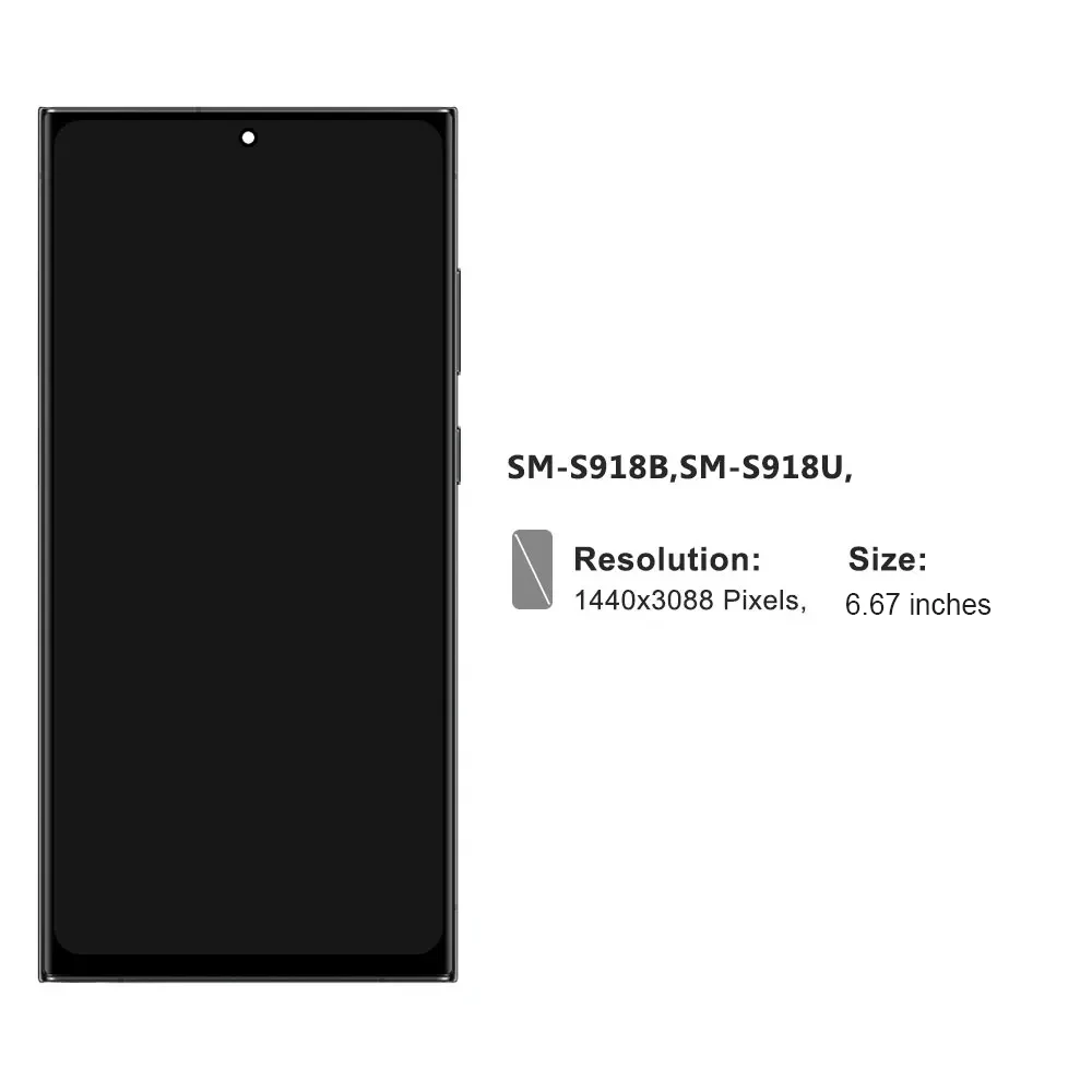 AMOLED S23 Ультра экран в сборе для Samsung Galaxy Ultra S918B S918B/DS ЖК-дисплей цифровой сенсорный