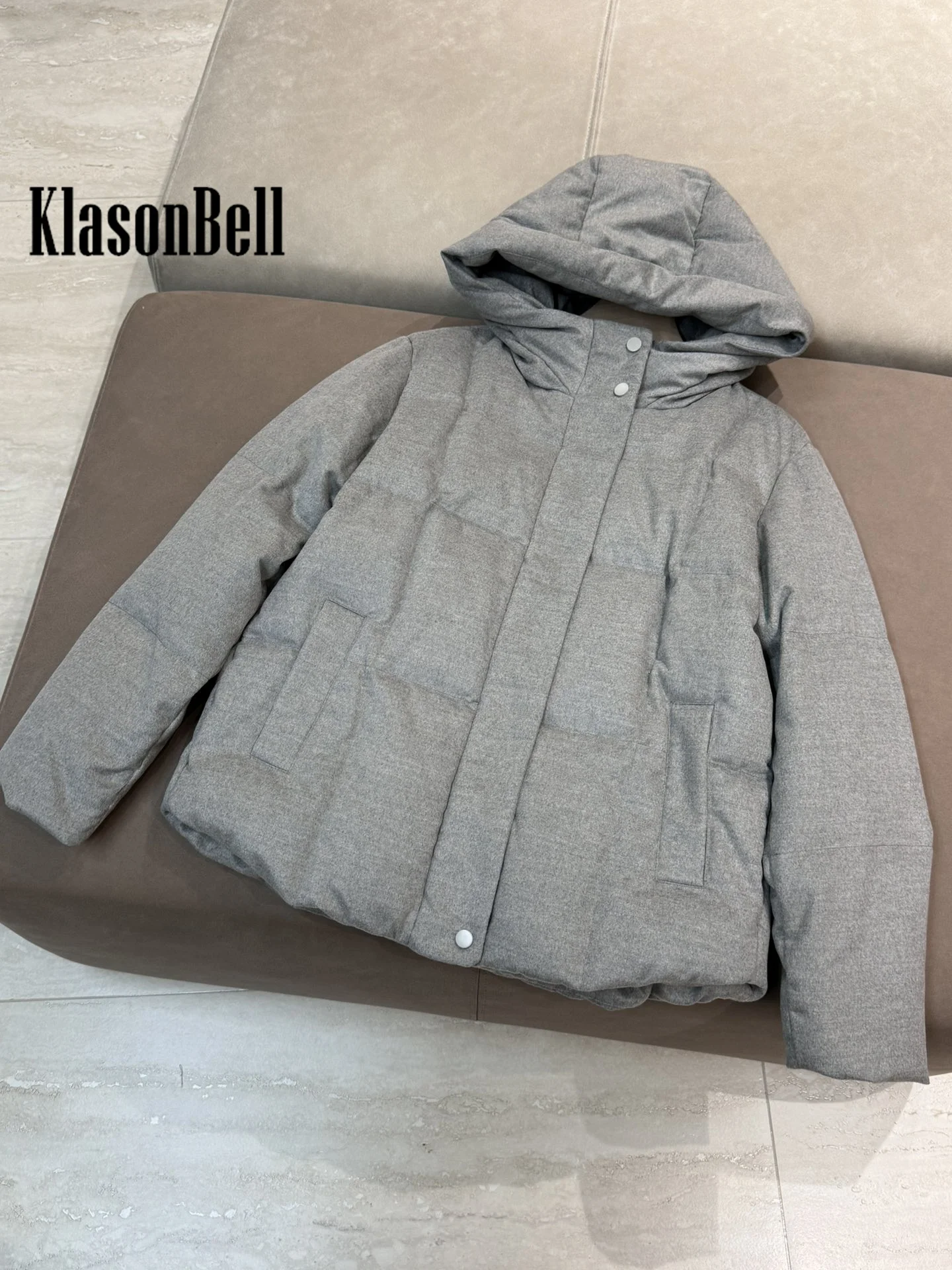 11.20 KlasonBell-Женская одежда 2024 осень-зима новая шелковая кашемировая куртка на